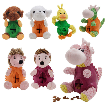 Ecoの友好的なピカピカの柔らかい咀嚼犬の御馳走ディスペンサー注文ペットPlushおもちゃ