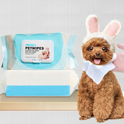 ペット手入れをすることは100pcs低刺激性ペット犬のためにきれいになるぬれたティッシュの破損に用具を使う