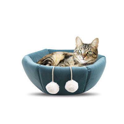 折り畳み式の丸型の熟睡猫の家耐久猫ペット ベッド通気性の犬のベッドの洞窟2 1