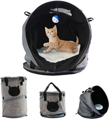 羊毛のマットが付いている1つの猫袋のキャリアのバックパックに付き3つ