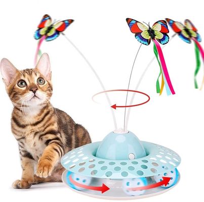 相互猫回転の蝶が付いている自動ティーザー及びエクササイザー子ネコのおもちゃ