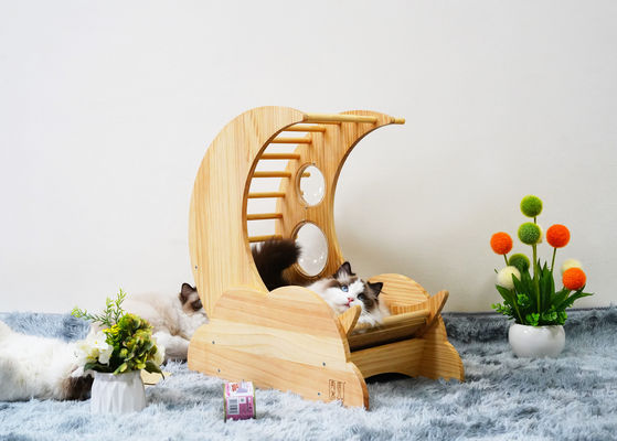 Hallupets猫のScratcherの家ペット コンドミニアム猫の木のベッドの樹上の家
