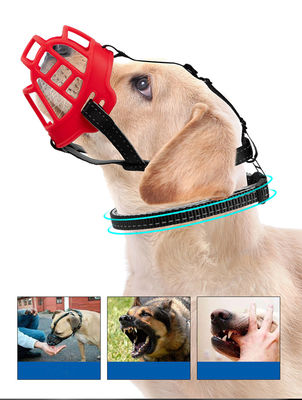 犬の口輪の昼も夜も反かむことのための調節バンドが付いている通気性のシリコーンのバスケットの口輪犬の口カバー