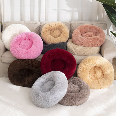 良質の暖かいPlushペット ベッド贅沢な超柔らかく柔らかいドーナツCuddler猫犬はのどの毛皮犬の静まるベッドに入り込む