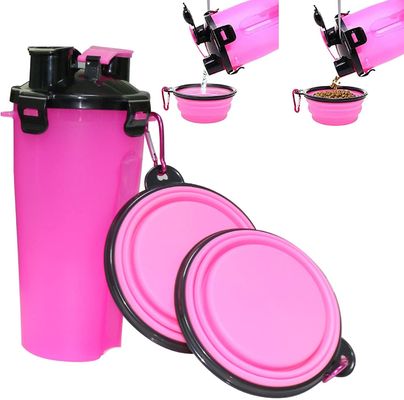 350ml 2つの折りたたみシリコーン ボールが付いている屋外の携帯用ペット水差しディスペンサー