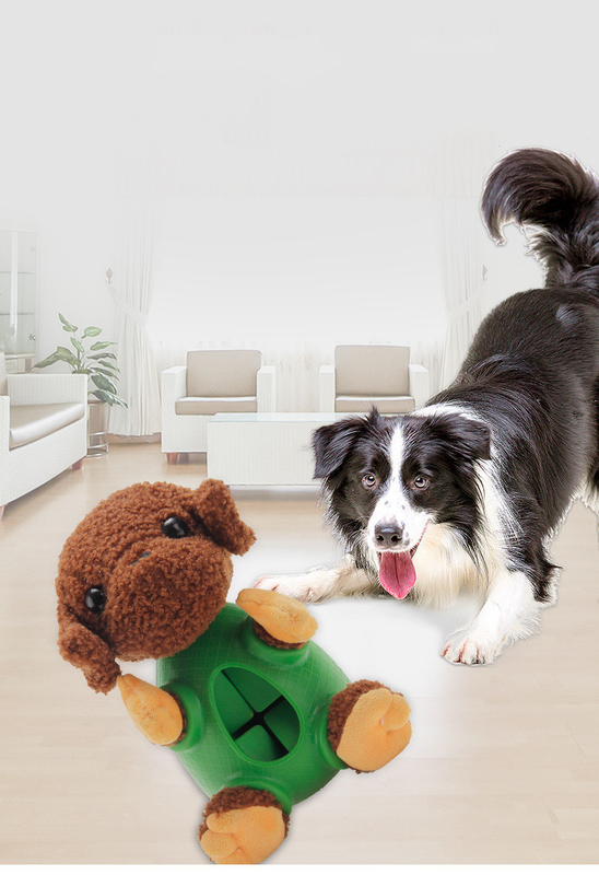 Ecoの友好的なピカピカの柔らかい咀嚼犬の御馳走ディスペンサー注文ペットPlushおもちゃ