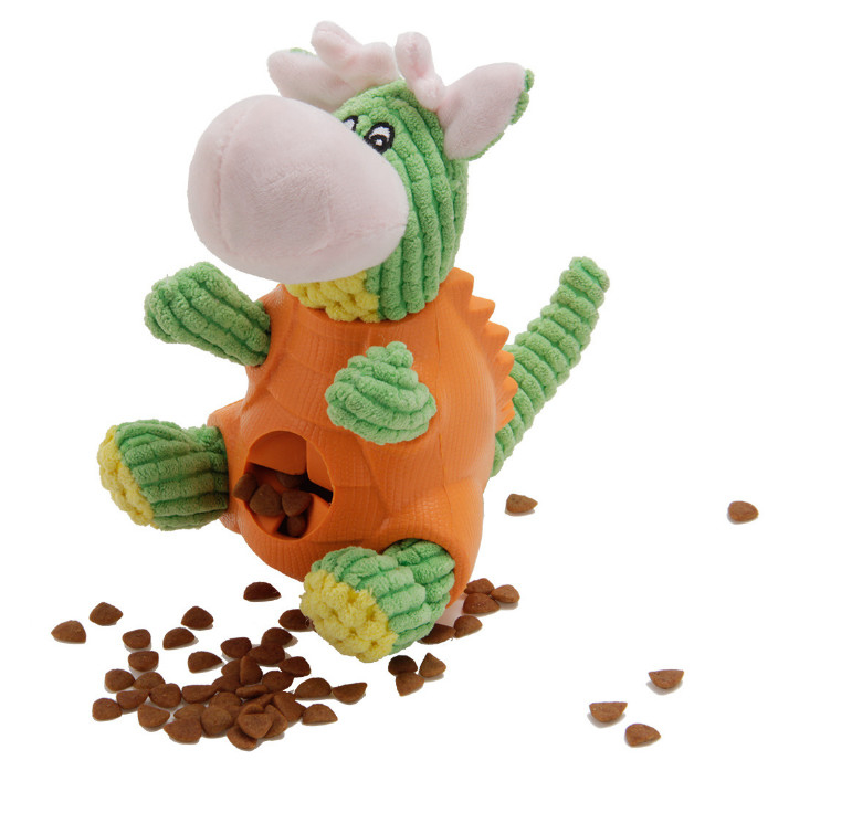 Ecoの友好的なピカピカの柔らかい咀嚼犬の御馳走ディスペンサー注文ペットPlushおもちゃ