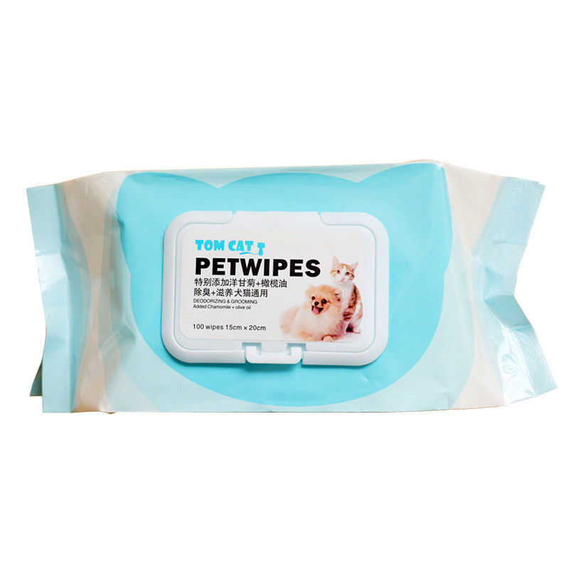 ペット手入れをすることは100pcs低刺激性ペット犬のためにきれいになるぬれたティッシュの破損に用具を使う