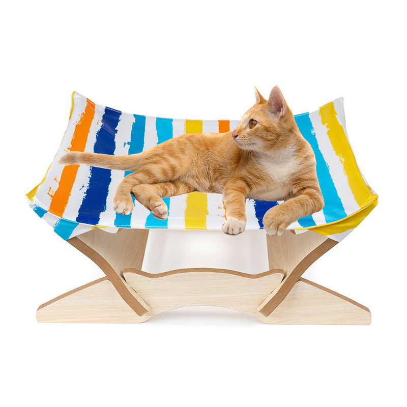 高い猫のベッド猫のハンモック毛布のベッド洗濯できる猫のソファーを掛ける木の取り外し可能なフレームの正方形
