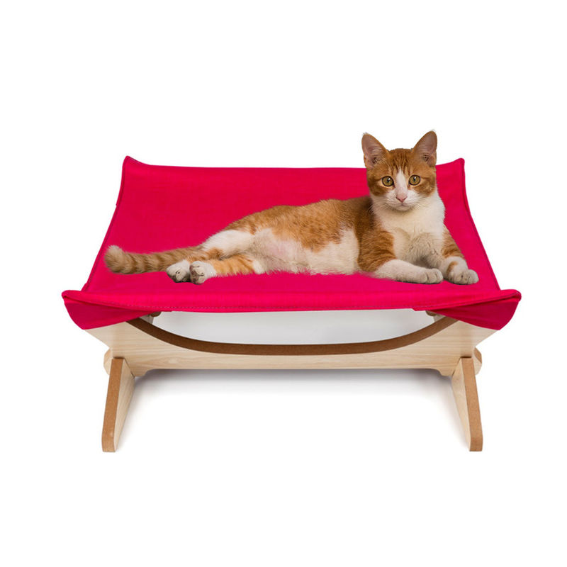 高い猫のベッド猫のハンモック毛布のベッド洗濯できる猫のソファーを掛ける木の取り外し可能なフレームの正方形
