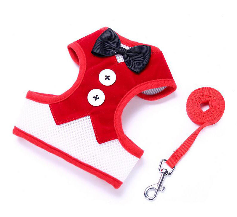 調節可能なつばの鎖の馬具はちょうネクタイの牽引のベスト ロープL 35-50cmが付いているハンドメイドのドッグ カラーを置いた