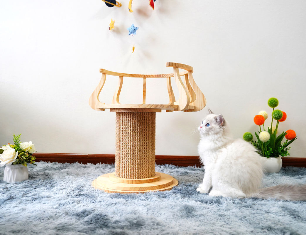 Eco友好的な木製の負傷猫の上昇の木タワー猫の写真のテーブルLサイズ72cm M 62cm