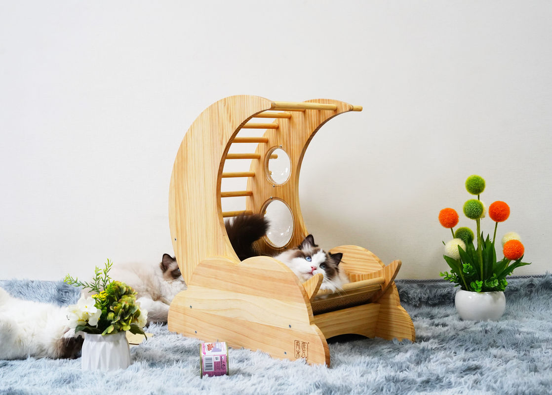 Hallupets猫のScratcherの家ペット コンドミニアム猫の木のベッドの樹上の家