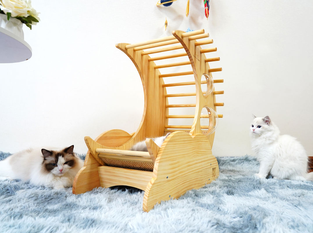 Hallupets猫のScratcherの家ペット コンドミニアム猫の木のベッドの樹上の家