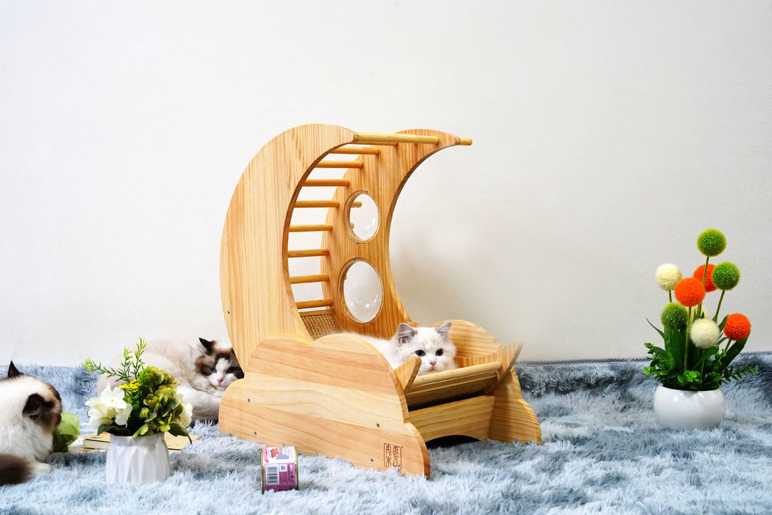 Hallupets猫のScratcherの家ペット コンドミニアム猫の木のベッドの樹上の家