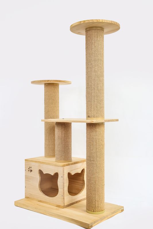 OEM及びODMの贅沢な木猫の上昇の木の家具の安全階段ペット上昇のベッド