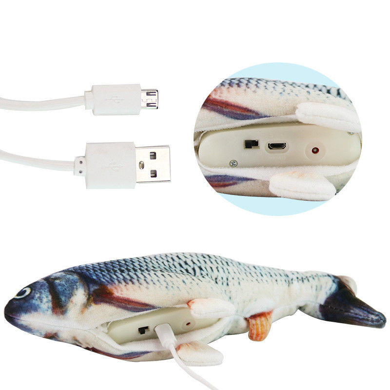 イヌハッカがPlush相互移動ダンスの魚をもてあそぶ電気だらしない魚猫のおもちゃのシミュレーションの振れの魚は猫のためにもてあそぶ