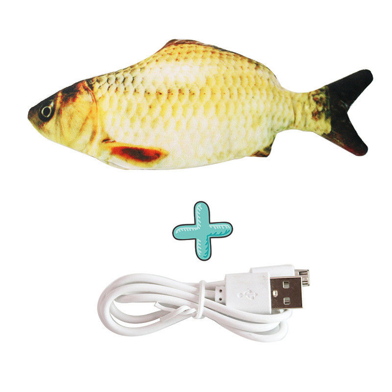 イヌハッカがPlush相互移動ダンスの魚をもてあそぶ電気だらしない魚猫のおもちゃのシミュレーションの振れの魚は猫のためにもてあそぶ