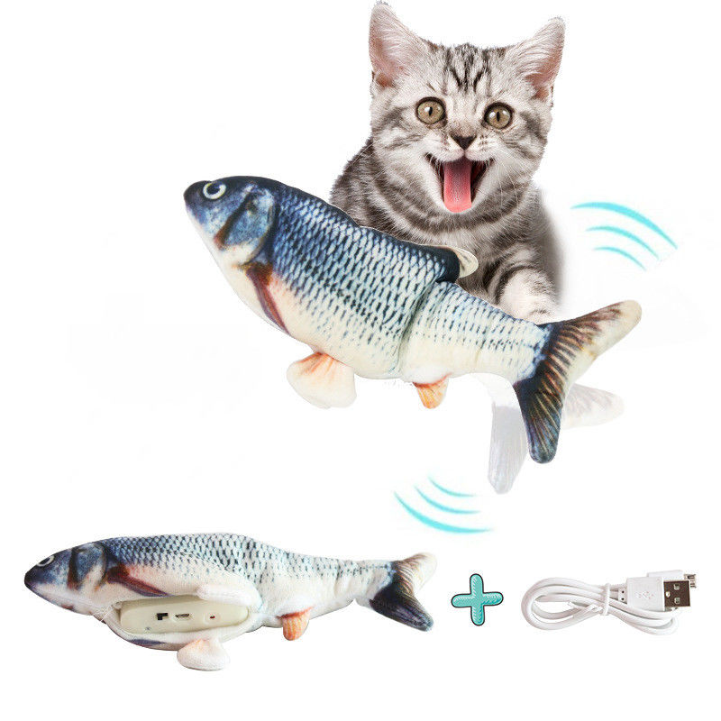 イヌハッカがPlush相互移動ダンスの魚をもてあそぶ電気だらしない魚猫のおもちゃのシミュレーションの振れの魚は猫のためにもてあそぶ