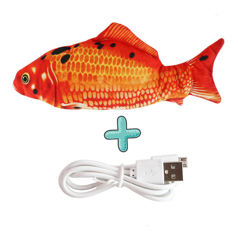 イヌハッカがPlush相互移動ダンスの魚をもてあそぶ電気だらしない魚猫のおもちゃのシミュレーションの振れの魚は猫のためにもてあそぶ