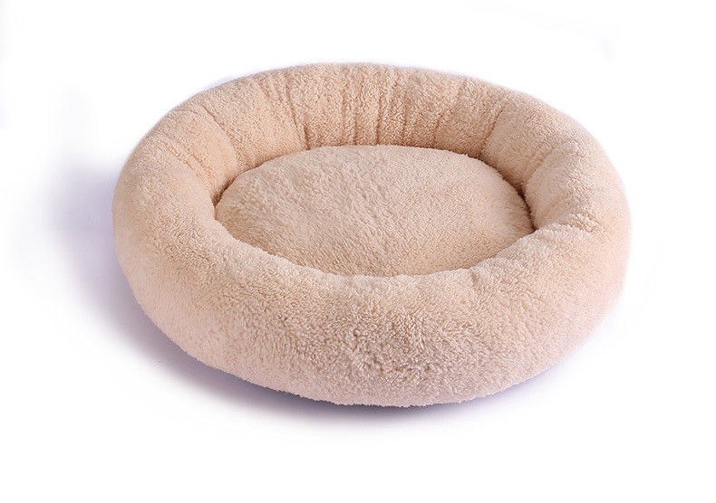 贅沢なPlush柔らかい円形ドーナツ犬のベッドの猫のための洗濯できるクッションのソファー560g