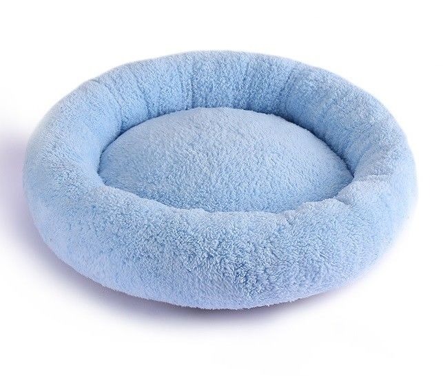 贅沢なPlush柔らかい円形ドーナツ犬のベッドの猫のための洗濯できるクッションのソファー560g