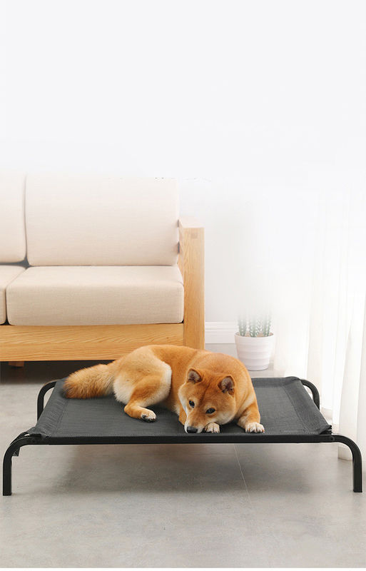 快適なペット ベッドの折畳み式ベッド厚くされたPlushクッションが付いている高い犬のベッドを折る大型の鋼鉄管