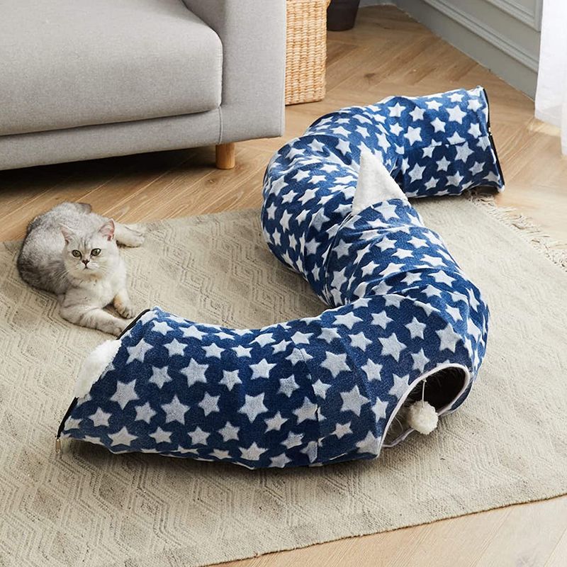 ペット子ネコの子犬のための楽しみの球と折りたたみ中央マット犬が付いているベッドが付いている楽しみ猫のトンネル