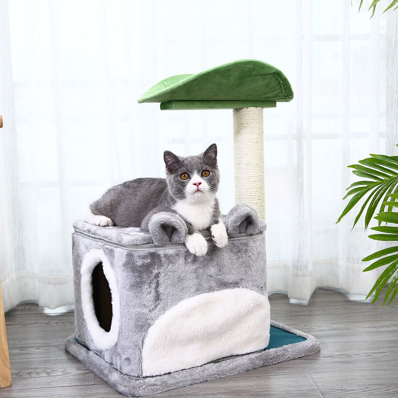 安全ポストMのサイズ61*41*132cmを傷付ける洞窟が付いているデラックスな猫の上昇フレームの木の多レベル