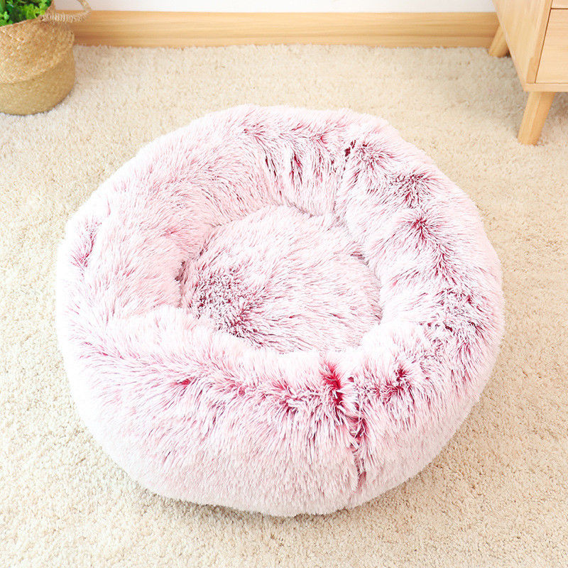 良質の暖かいPlushペット ベッド贅沢な超柔らかく柔らかいドーナツCuddler猫犬はのどの毛皮犬の静まるベッドに入り込む
