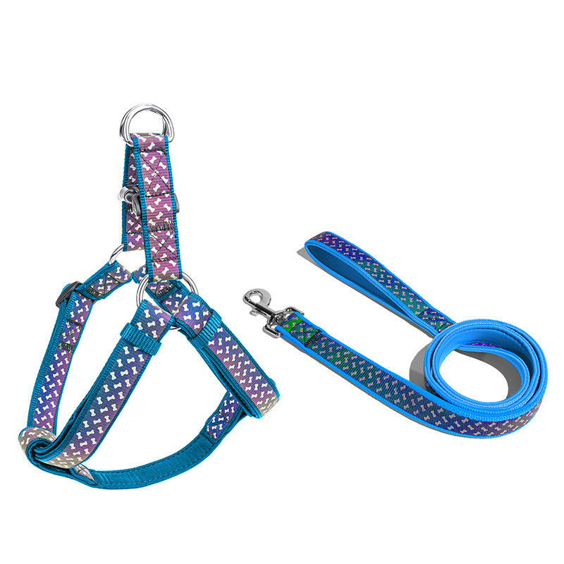 犬の鎖の飼い犬つばの柔らかいネオプレンは付属品反射排他的なペット ロープの馬具の鎖セットをかわいがる