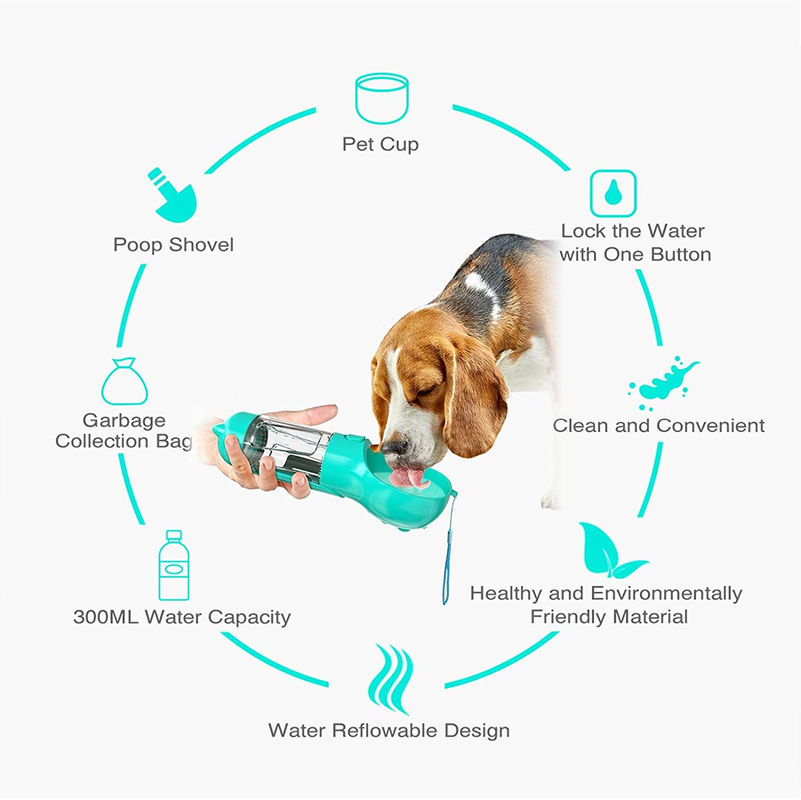 BSCIの漏出は船尾のシャベルが付いている1つの犬の水差しの子犬水ディスペンサーに付き2つを検査する