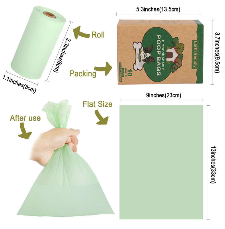 100% Compostableプラスチック自由な生物分解性犬の船尾はディスペンサーと袋に入れる